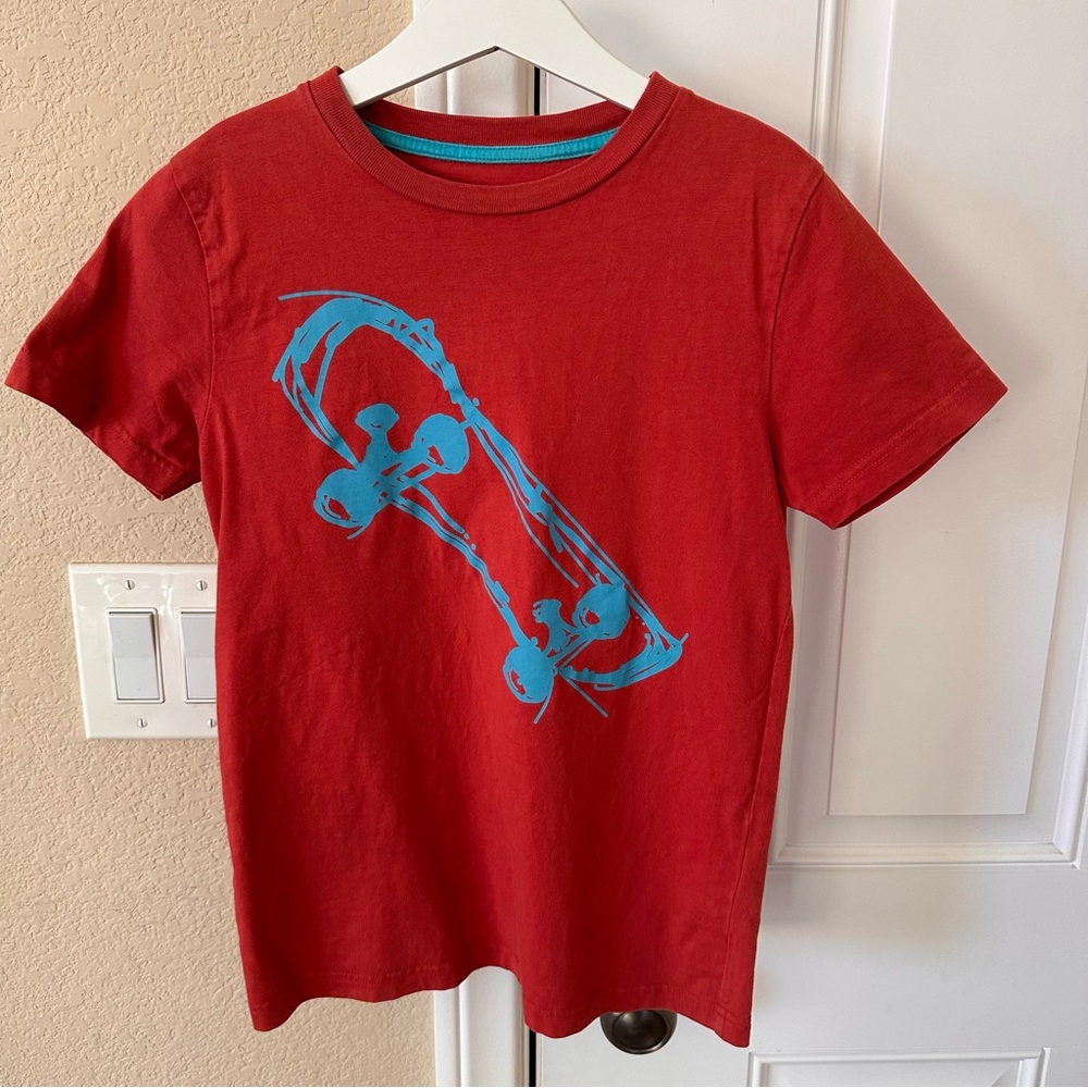 Mini Boden Red Short-Sleeved Skateboard T-Shirt Size 7-8yrs